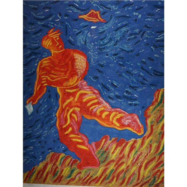 Sandro Chia (Italian 1946) Carborundum etching with hand coloring Untitled #10 signed