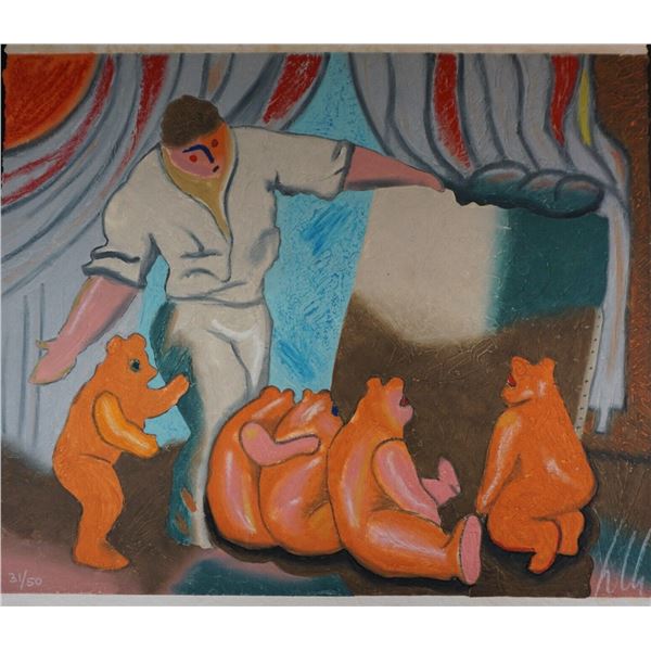 Sandro Chia (Italian 1946) Carborundum etching with hand coloring Untitled #5 signed