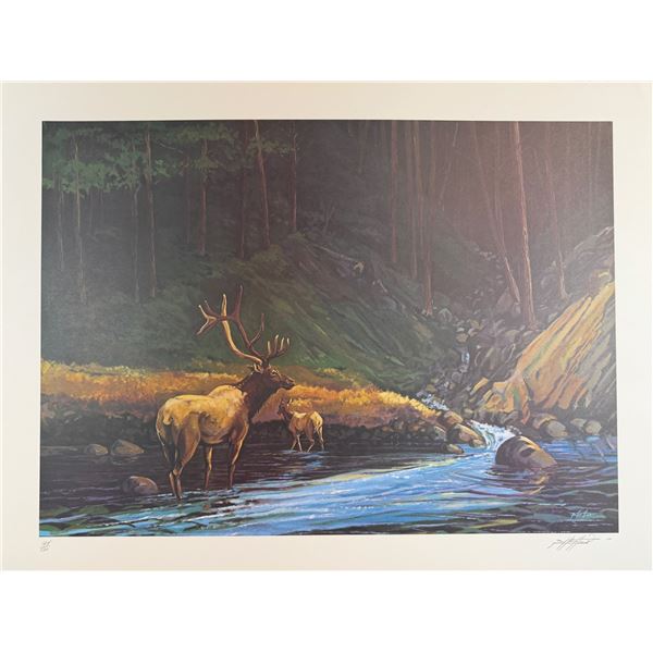 Bill Elliott (1945-) Lithograph, The Old Bull Signed