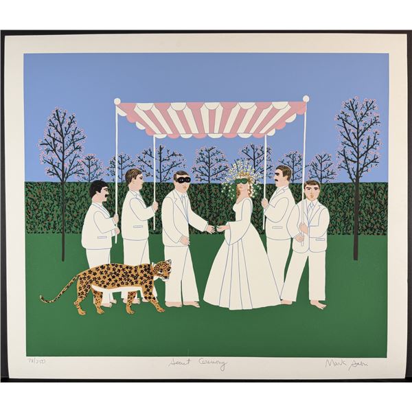 Mark Sabin (American 1936) Screenprint Secret Ceremony signed