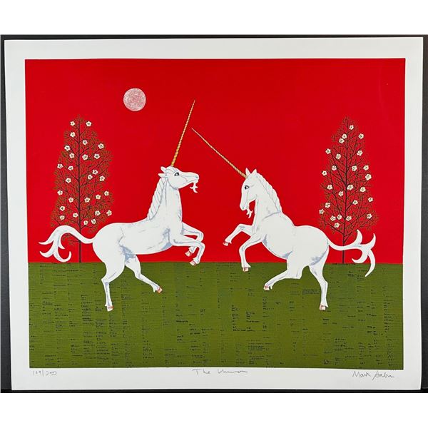Mark Sabin (American 1936) Screenprint Unicorn signed