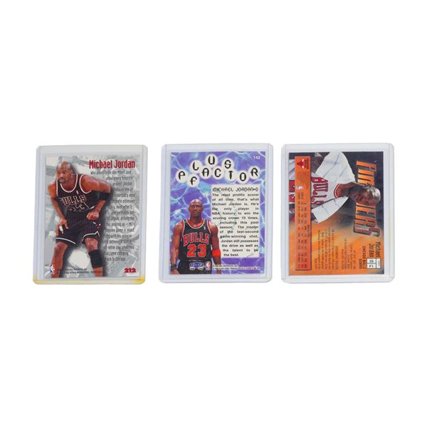 Trio of Michael Jordan Chicago Bulls Trading Cards 1998 99 Fleer, Non-refractor