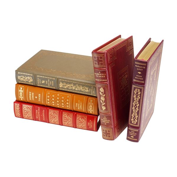 A 5-Book Lot of Leather-Bound Classics. Multiple Authors. The Franklin Library, c. 1976-1980.