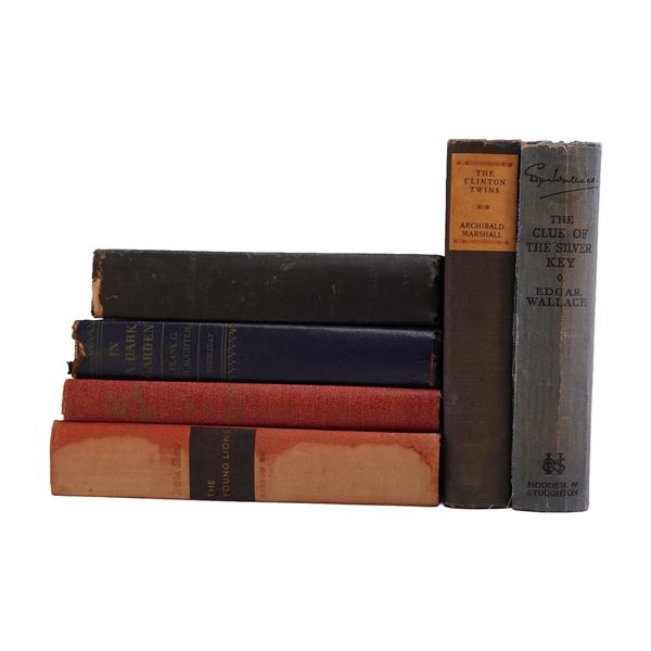 6pc Hardcover Fiction Books, The Young Lions, The Clue of the Silver Key, and More