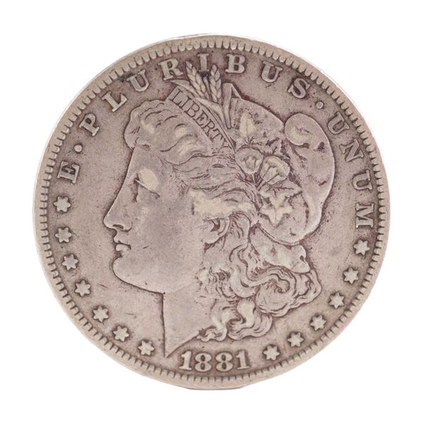 1881 U.S. Morgan Dollar 90% Silver Coin, Circulated