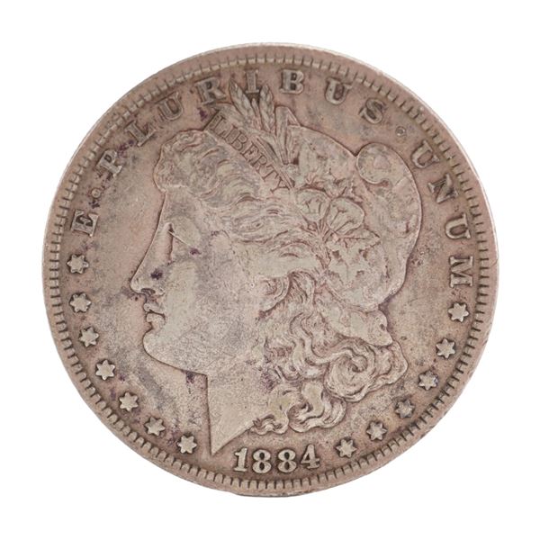 1884 U.S. Morgan Dollar 90% Silver Coin, Circulated