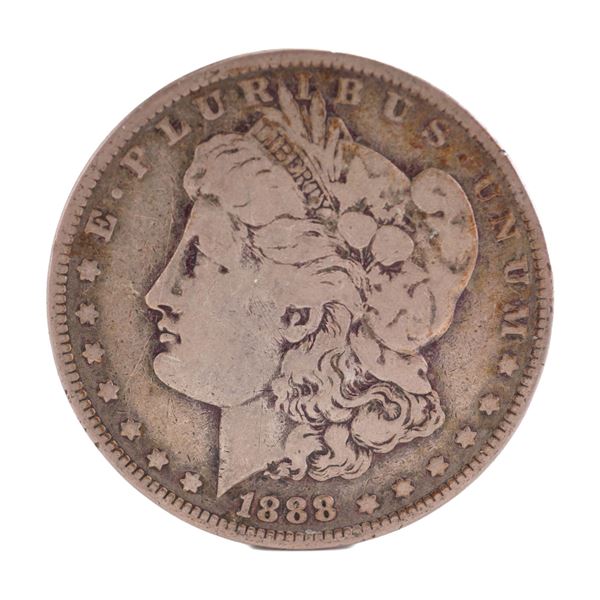 1888 U.S. Morgan Dollar 90% Silver Coin, Circulated
