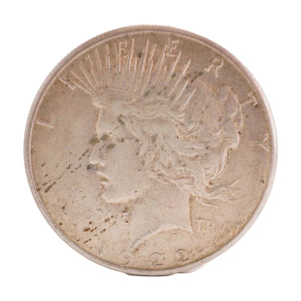 1922 U.S. Peace Dollar 90% Silver Coin, Circulated