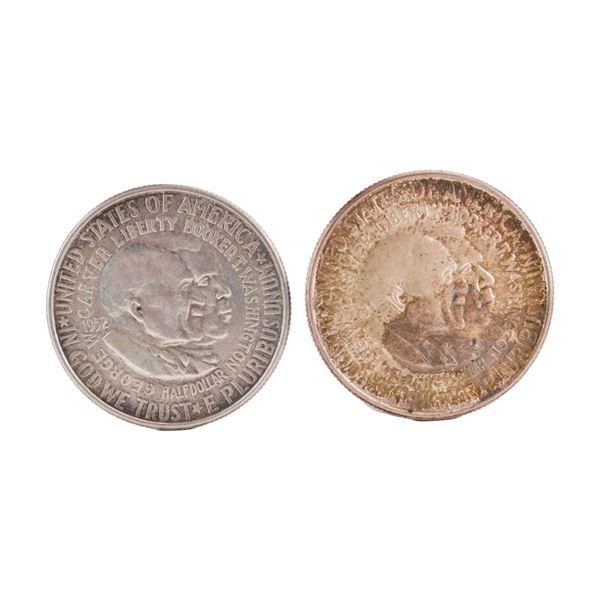 Lot of 2 U.S. 1952 Washington-Carver 90% Silver Half Dollar, Non-Circulated