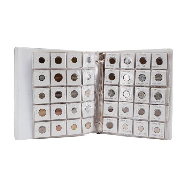 Collection of US and Foreign Mixed Circulated Coins of Various Dates in Binder