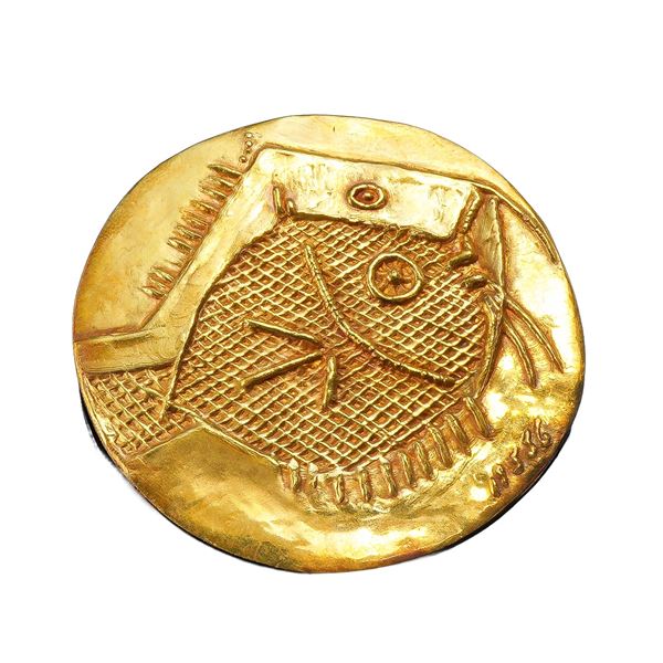 Pierre Hugo & Pablo Picasso 22K Gold Poisson Fish Medallion Pendant 1411