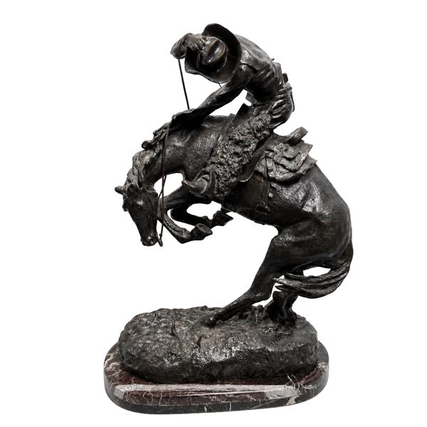 After Frederic Remington, The Rattlesnake Large Bronze Sculpture