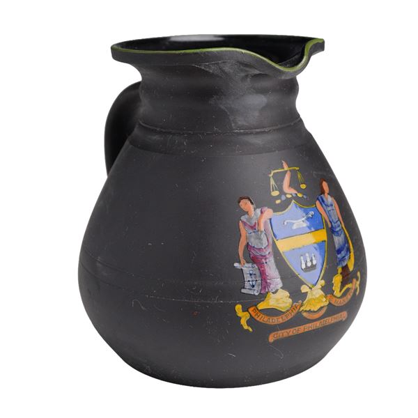 Wedgwood Black Basalt City of Philadelphia Kenlock Ware Creamer