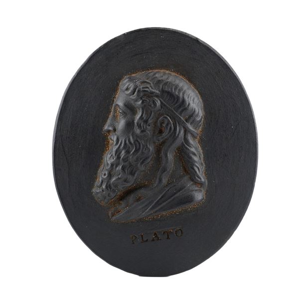 Wedgwood Black Basalt Portrait Medallion of Plato