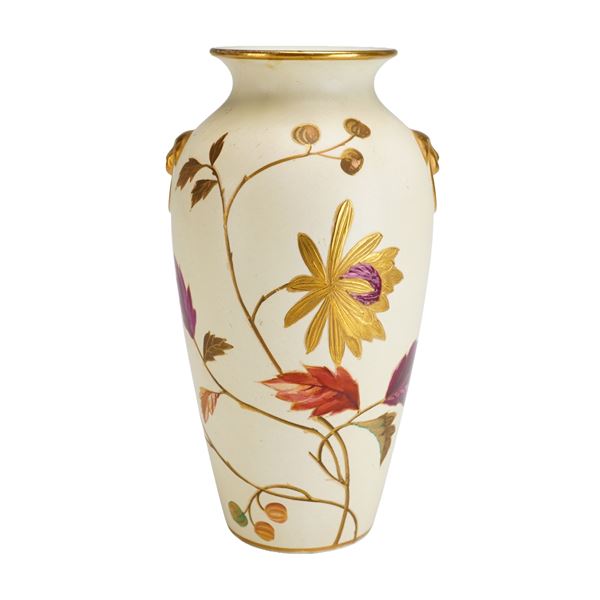 Wedgwood Aesthetic Movement Ivory Vellum Bone China Vase