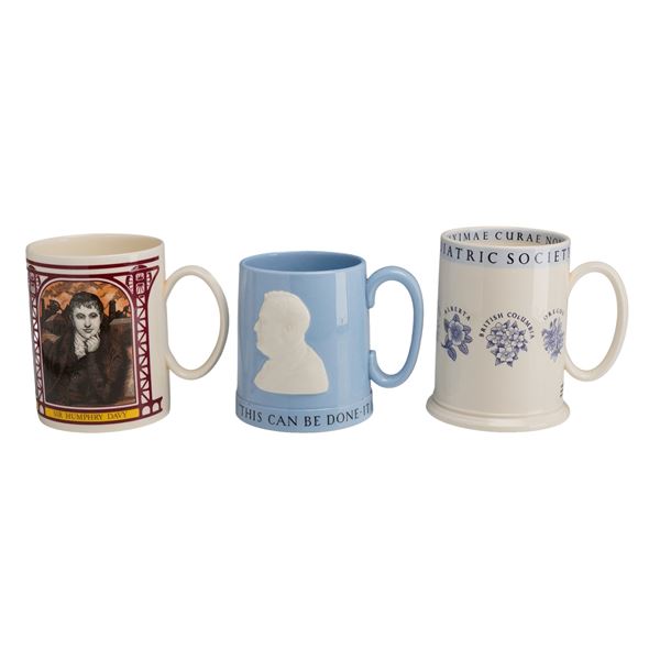 Three Wedgwood Commemorative Ceramic Mugs