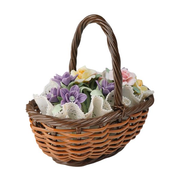 Lladro Caprichos Porcelain Miniature Flower Basket # 1553 with Original Box