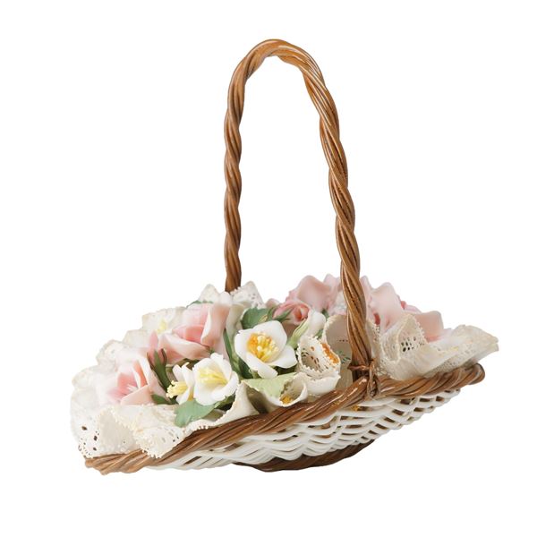 Lladro Porcelain Figurine Flat Basket of Flowers 0100575 with Original Box