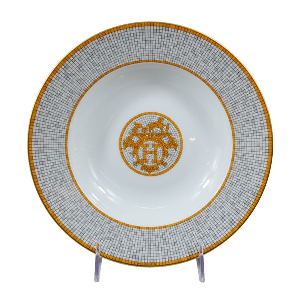Hermes Mosaique au 24 Gold Porcelain Soup Bowl