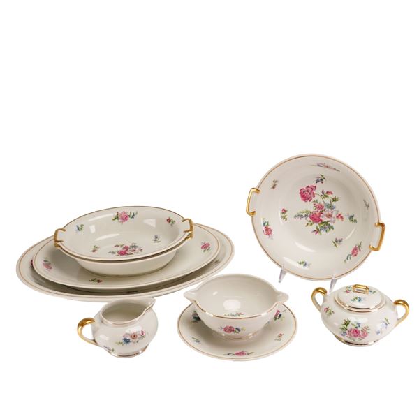 8pc Charles Ahrenfeldt Limoges Porcelain Serving Piece Grouping in the Normandie Pattern