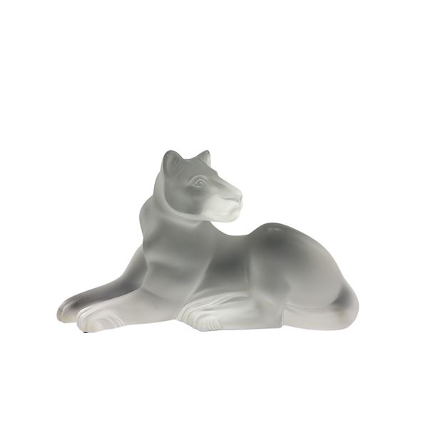 Lalique Frosted Crystal Lioness