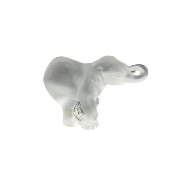 Lalique Frosted Crystal Timora Baby Elephant Figurine