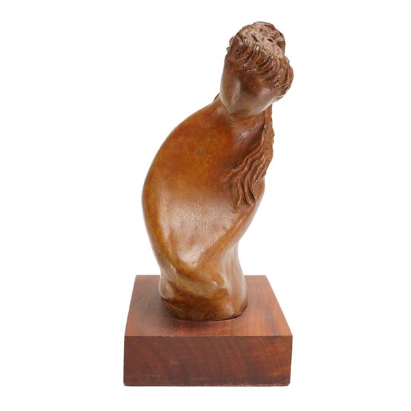 Kenneth Hari (American, b. 1947), Modernist Patinated Bronze Sculpture of a Faceless Woman, Edition 