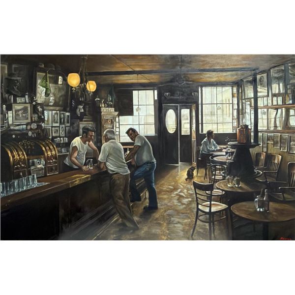 Harry McCormick (American, b. 1935), McSorley's Bar, Oil on Canvas