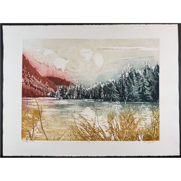 Irmgard (Switzerland) Etching Valley Lake, signed