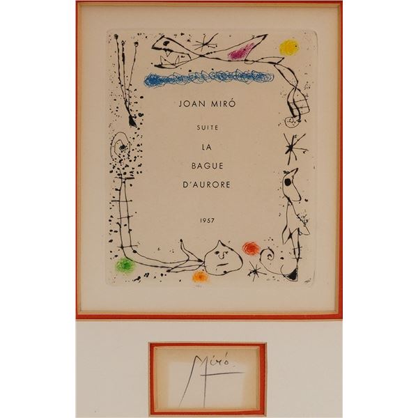 Joan Miro, 'Suite La Bague D'Aurore (Frontispiece)', Etching and Aquatint, Edition of 130