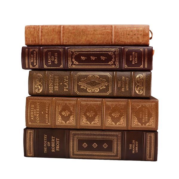Five-Volume Collection of Leather-Bound Books. Various Authors. The Franklin Library, 1974-1979.