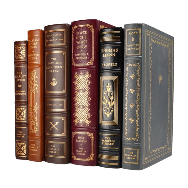 A 6pc Collection of The Franklin Library Leather-Bound Volumes, 1977-1982. Limited and First Edition