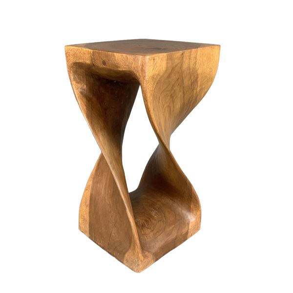 Solid Wood Modernist Style Hand-Carved Twist Table