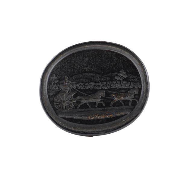 Wedgwood Oval Black Basalt Intaglio Medallion