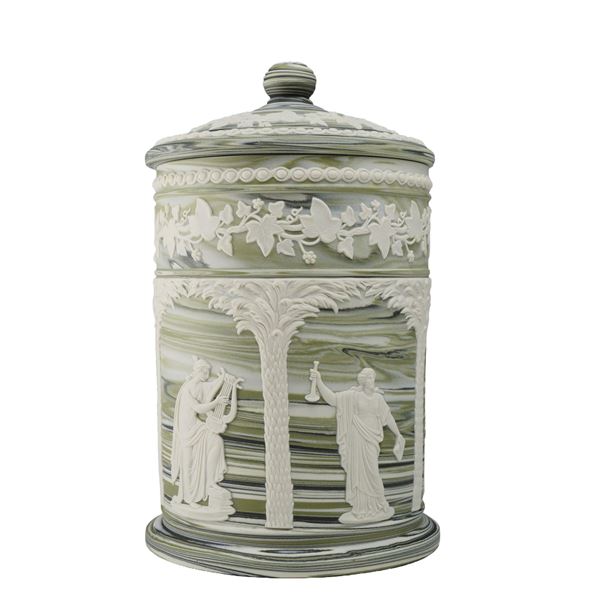 Wedgwood Variegated Agate Jasperware Lidded Canister