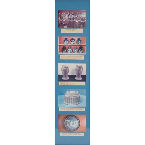 Framed Display Board of Wedgwood Pottery Wares Examples