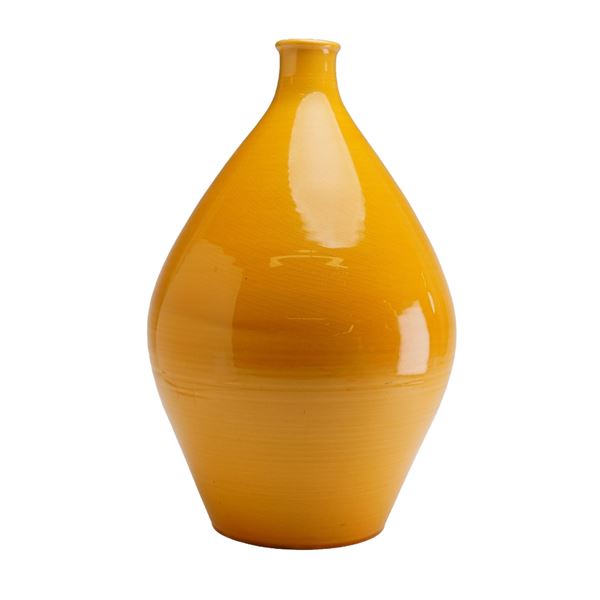 Wedgwood Mustard Yellow Glazed Stoneware Bottle Vase