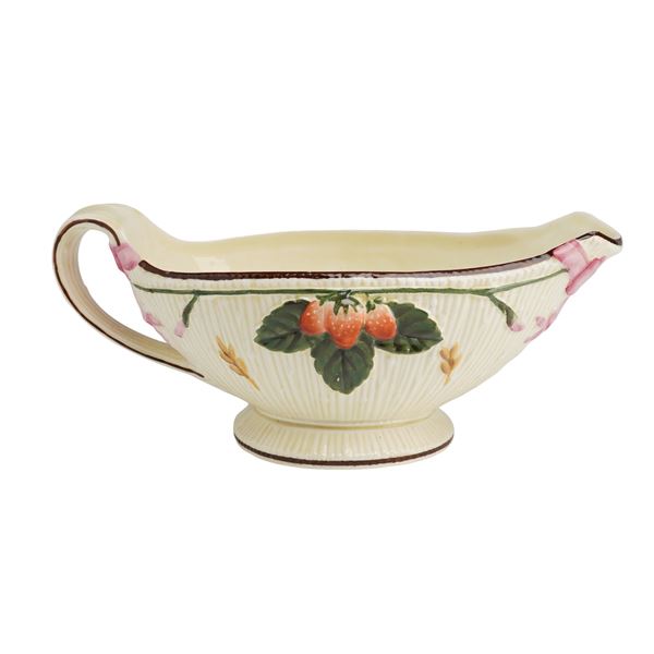 Wedgwood Gravy Boat with Fruit and Bow Motifs