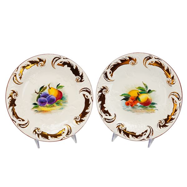Pair of Wedgwood Etruria Queen's Ware Dessert Plates