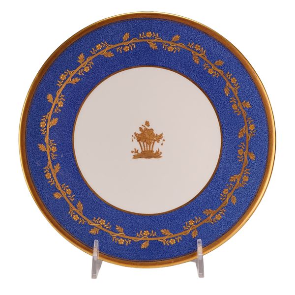Wedgwood Powder Blue and Gilt Porcelain Cabinet Plate