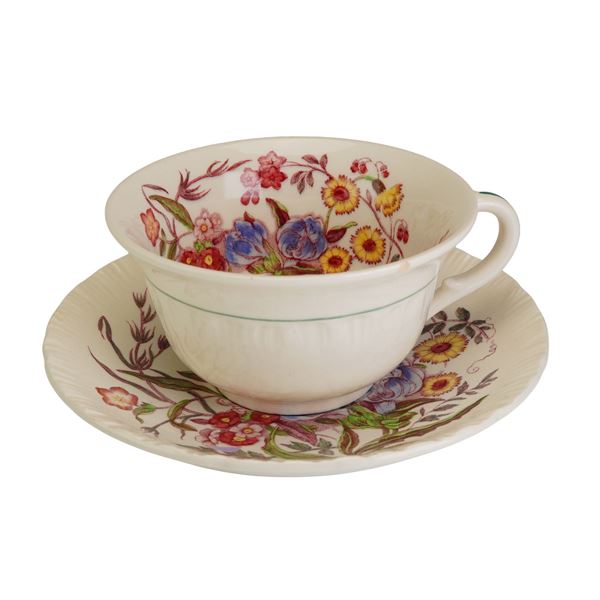 Wedgwood of Etruria and Barlaston Ranunculus Pattern Cup and Saucer Set