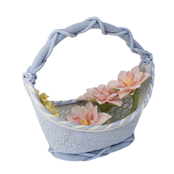 Lladro Caprichos Porcelain Lattice Flower Basket 1626