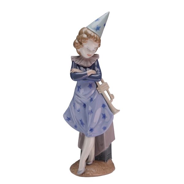 Lladro Porcelain Figurine Clown with Trumpet 01005060