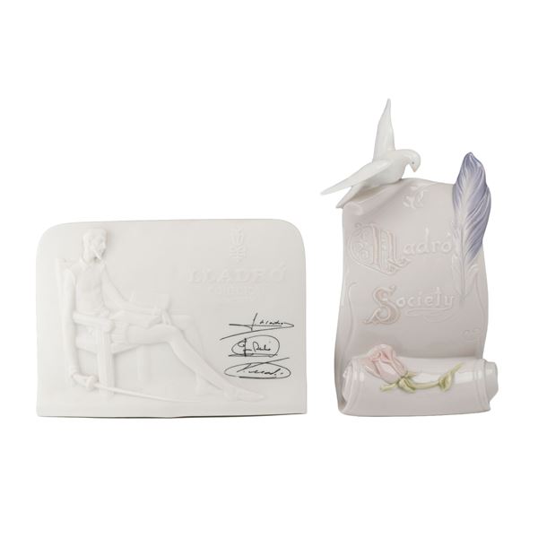 2pc Lladro Porcelain Society Plaques