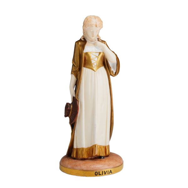 Wedgwood Bronzed and Enameled Porcelain Figurine, Olivia
