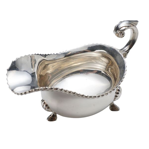 Birks Sterling Silver Footed Sauce Boat in the George II Style