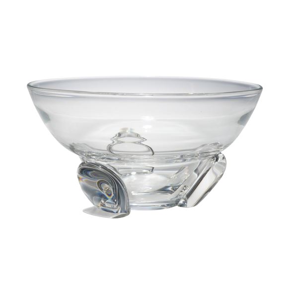 Steuben Art Glass Footed Bowl Signed and Dated 1981