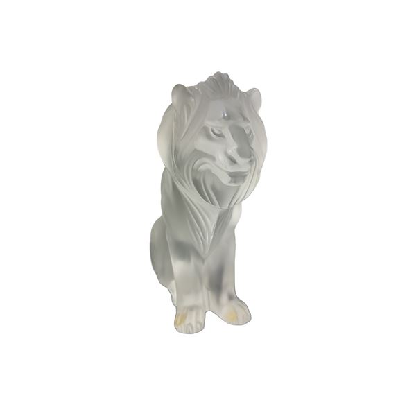 Lalique Frosted Crystal Lion