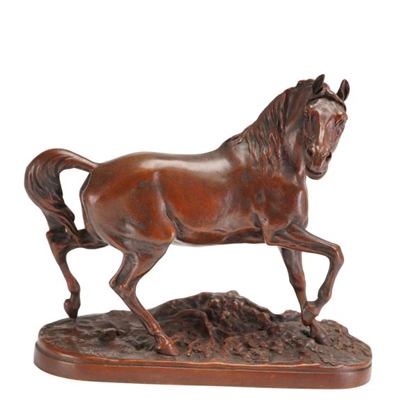 Afrer Pierre-Jules Mene (French, 1810-1879), Bronze Sculpture of a Horse, Djinn