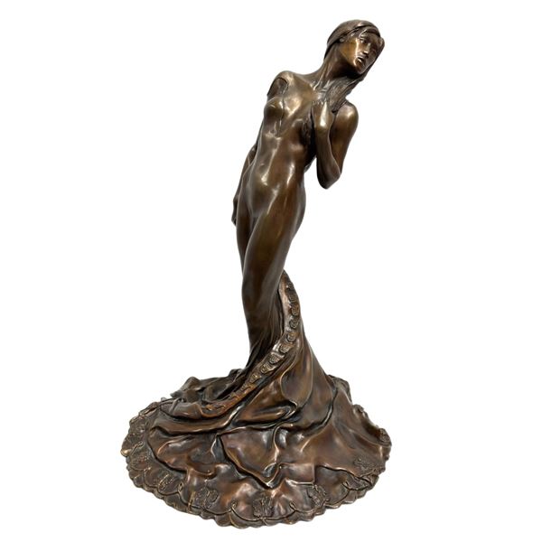 Harry McCormick Bronze Sculpture of a Draped Female Figure, 1983